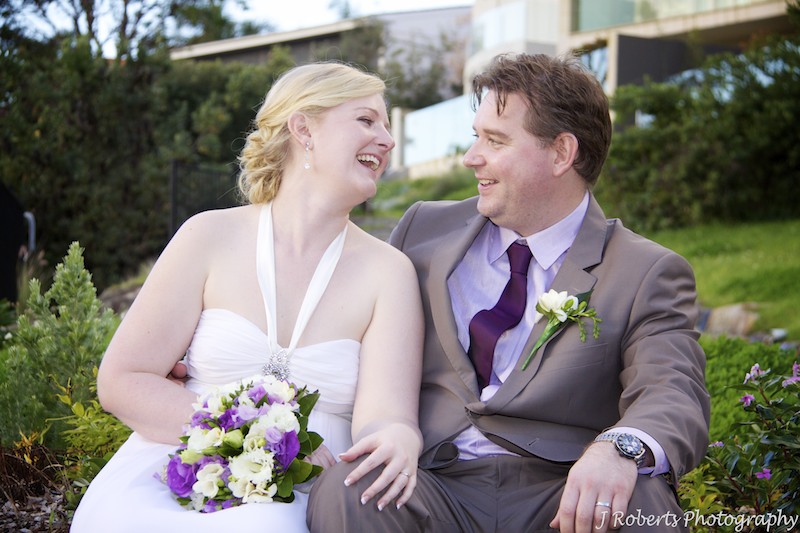Couple laughing together - wedding photography sydney